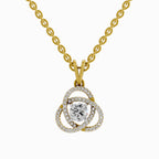 0.50 Carat Infinity Knot Halo Diamond Pendant 14K