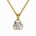0.50 Carat Infinity Knot Halo Diamond Pendant 14K