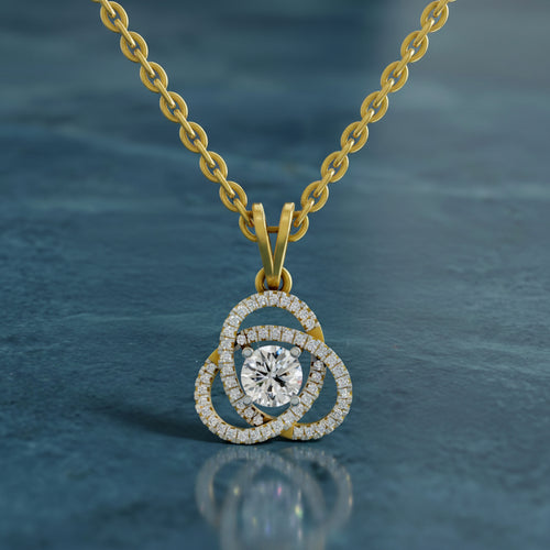 Celestial Knot Halo Diamond Pendant
