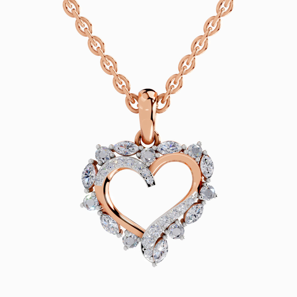 0.91 Carat Heart Shape Pendant 14K - Rose Gold
