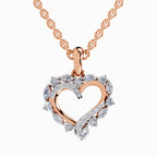 0.91 Carat Heart Shape Pendant 14K - Rose Gold