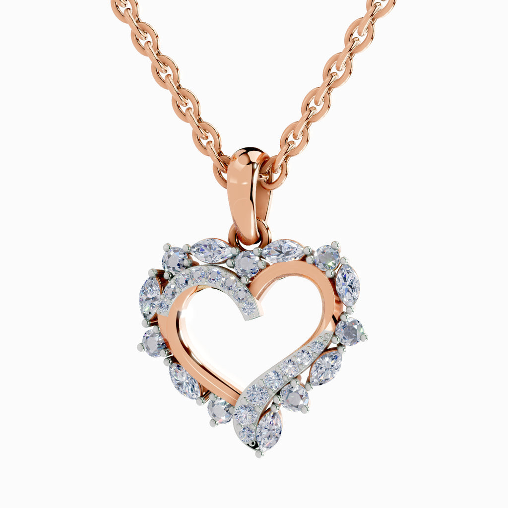 0.91 Carat Heart Shape Pendant 14K - Rose Gold