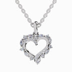 0.91 Carat Heart Shape Pendant 14K - White Gold
