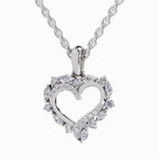 0.91 Carat Heart Shape Pendant 14K - White Gold