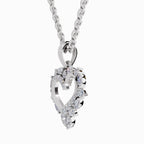 0.91 Carat Heart Shape Pendant 14K - White Gold