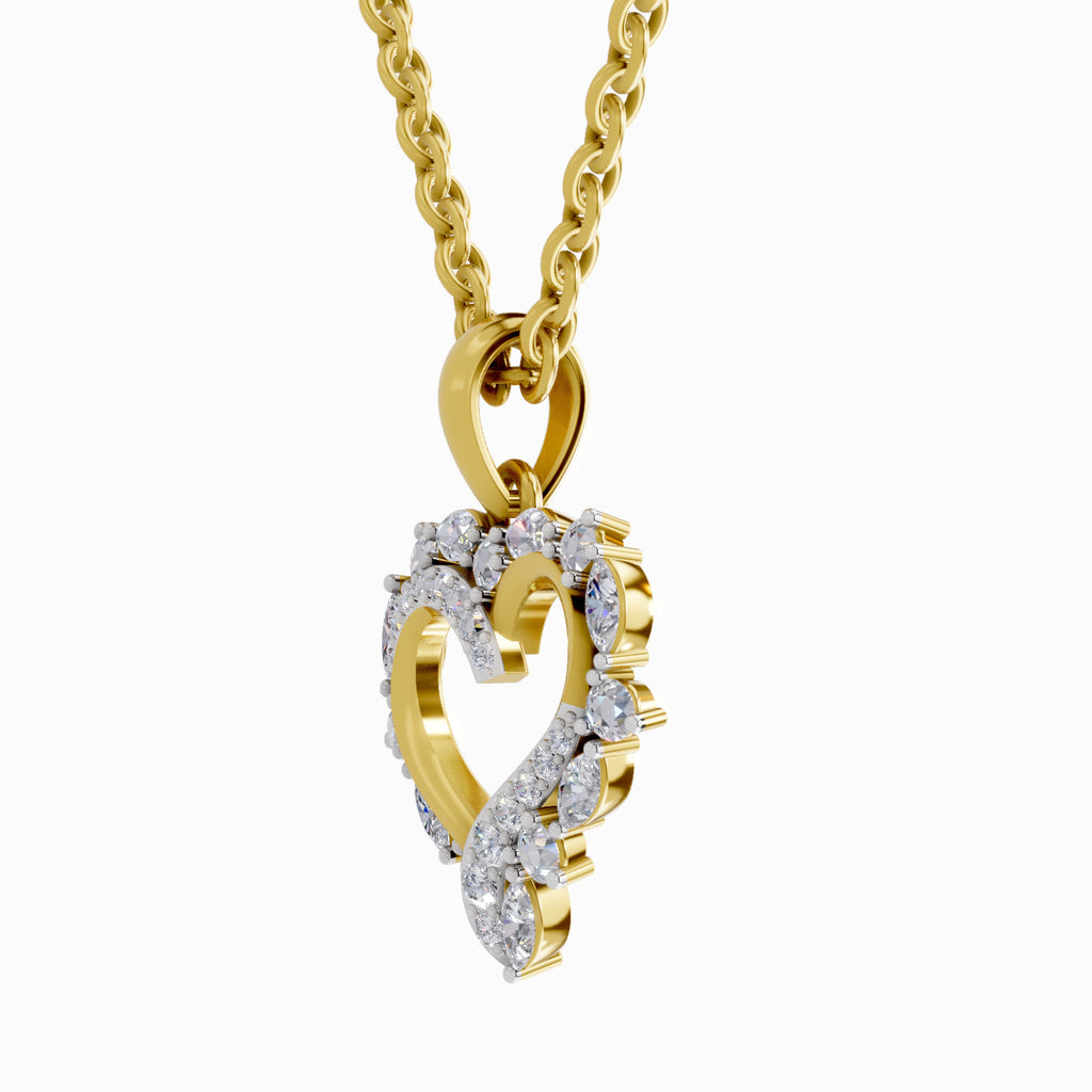0.91 Carat Heart Shape Pendant 14K