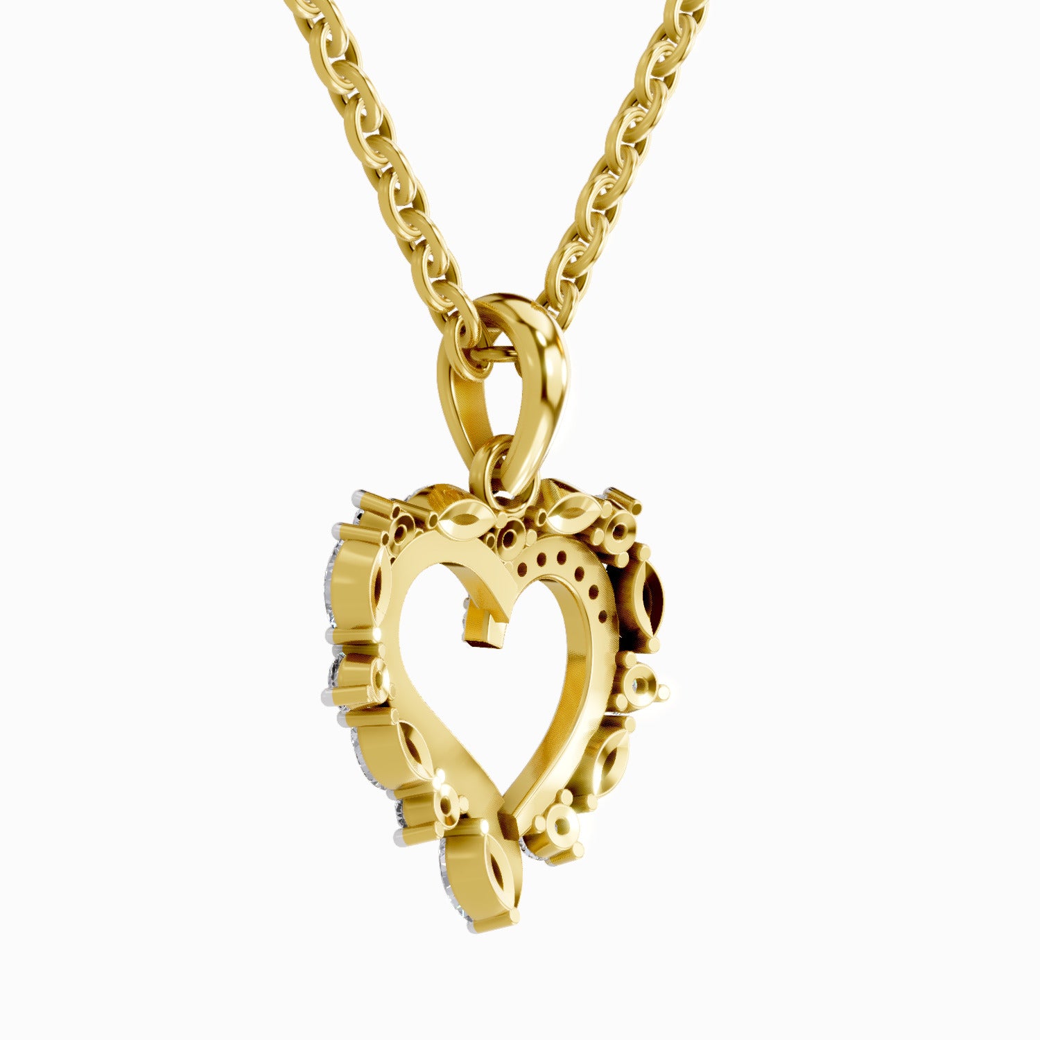 0.91 Carat Heart Shape Pendant 14K