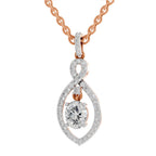0.82 Carat Oval Infinity Halo Pendant 14K - Rose Gold