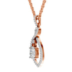 0.82 Carat Oval Infinity Halo Pendant 14K - Rose Gold