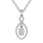 0.82 Carat Oval Infinity Halo Pendant 14K - White Gold