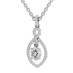 0.82 Carat Oval Infinity Halo Pendant 14K - White Gold