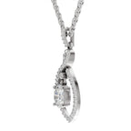 0.82 Carat Oval Infinity Halo Pendant 14K - White Gold