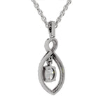 0.82 Carat Oval Infinity Halo Pendant 14K - White Gold
