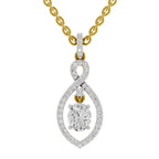 0.82 Carat Oval Infinity Halo Pendant 14K