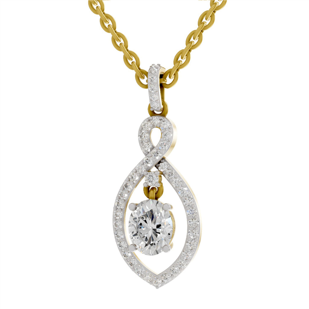 0.82 Carat Oval Infinity Halo Pendant 14K