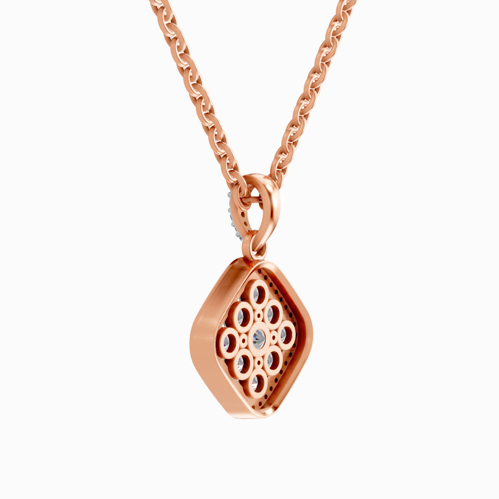 0.64 Carat Cluster Pendant 14K - Rose Gold