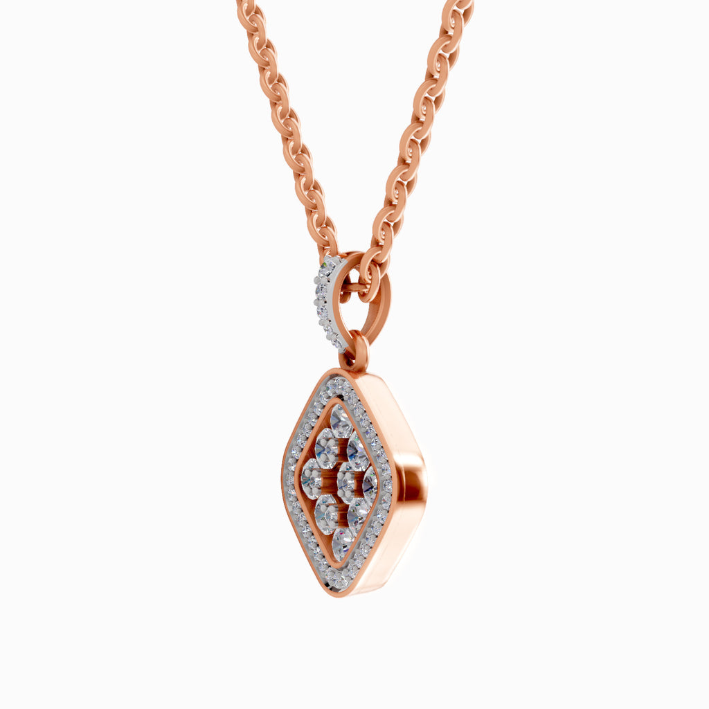 0.64 Carat Cluster Pendant 14K - Rose Gold
