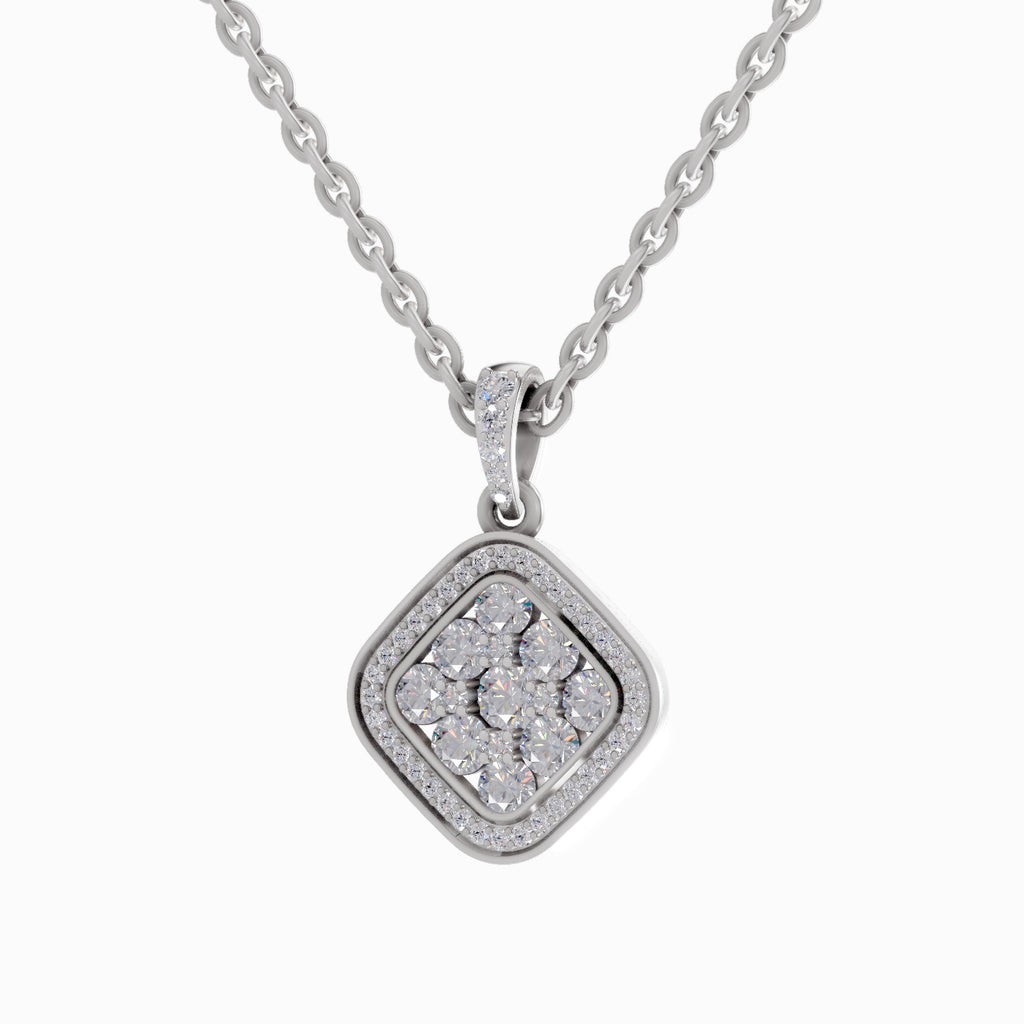 0.64 Carat Cluster Pendant 14K - White Gold