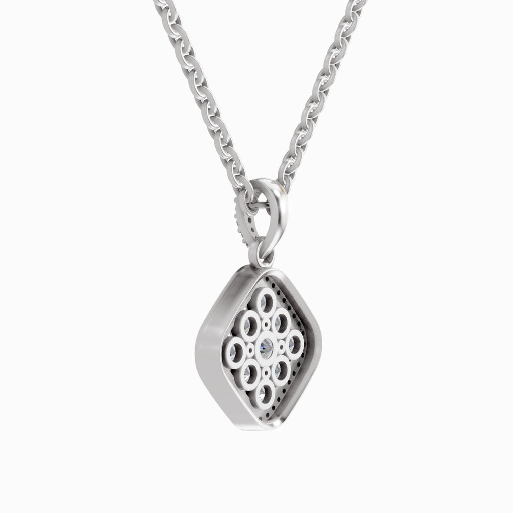 0.64 Carat Cluster Pendant 14K - White Gold