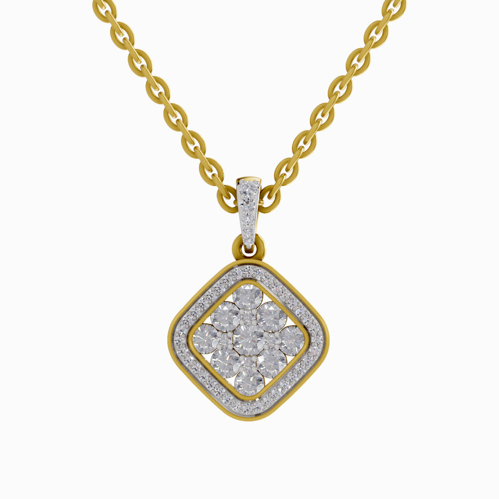 0.64 Carat Cluster Pendant 14K