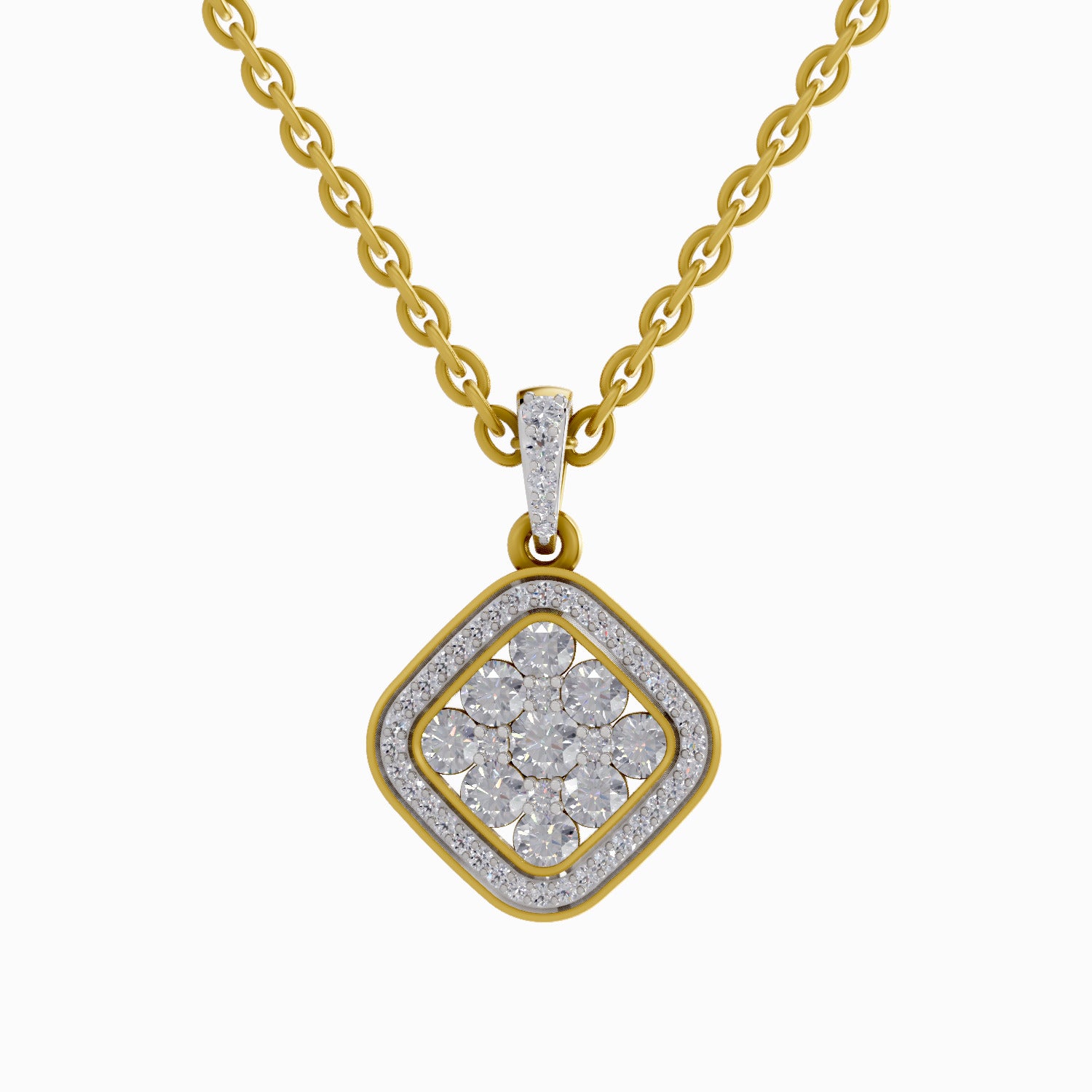 0.64 Carat Cluster Pendant 14K