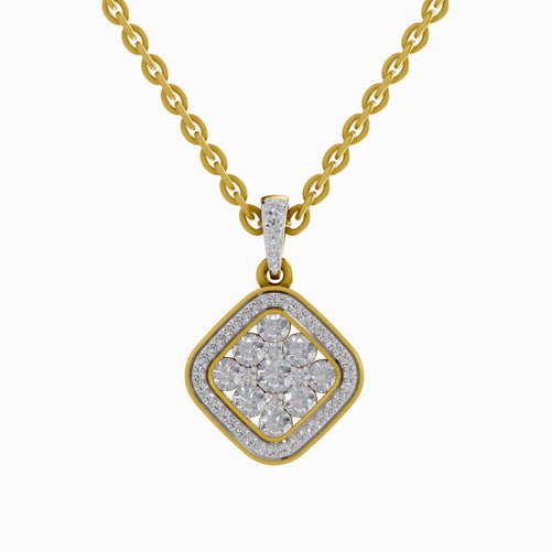 0.64 Carat Cluster Pendant 14K