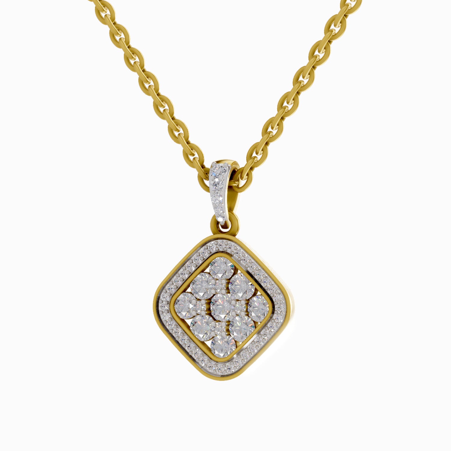 0.64 Carat Cluster Pendant 14K
