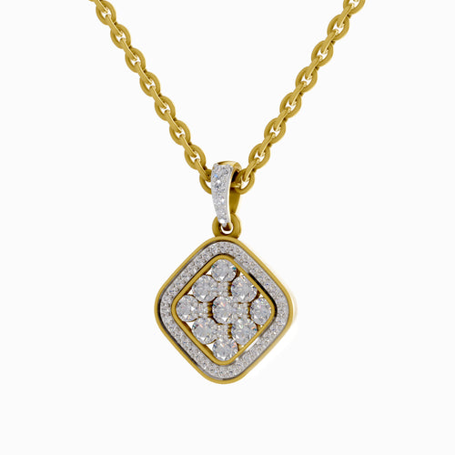0.64 Carat Cluster Pendant 14K