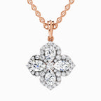 1.45 Carat Flower Shape Pendant 14K Gold - Rose Gold