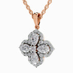 1.45 Carat Flower Shape Pendant 14K Gold - Rose Gold