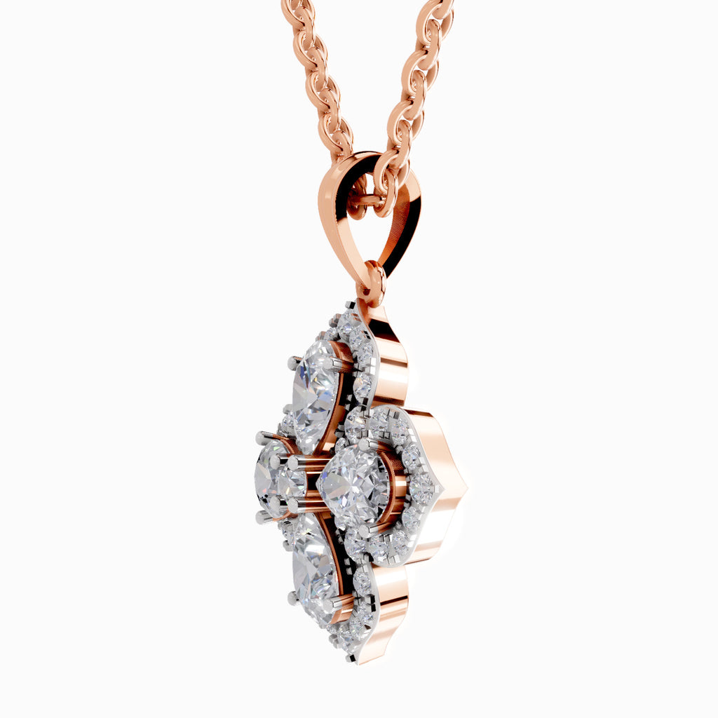 1.45 Carat Flower Shape Pendant 14K Gold - Rose Gold