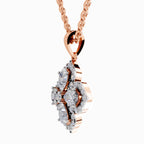 1.45 Carat Flower Shape Pendant 14K Gold - Rose Gold