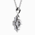 1.45 Carat Flower Shape Pendant 14K Gold - White Gold
