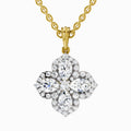 1.45 Carat Flower Shape Pendant 14K Gold