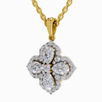 1.45 Carat Flower Shape Pendant 14K Gold