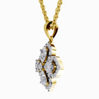1.45 Carat Flower Shape Pendant 14K Gold