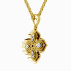 1.45 Carat Flower Shape Pendant 14K Gold