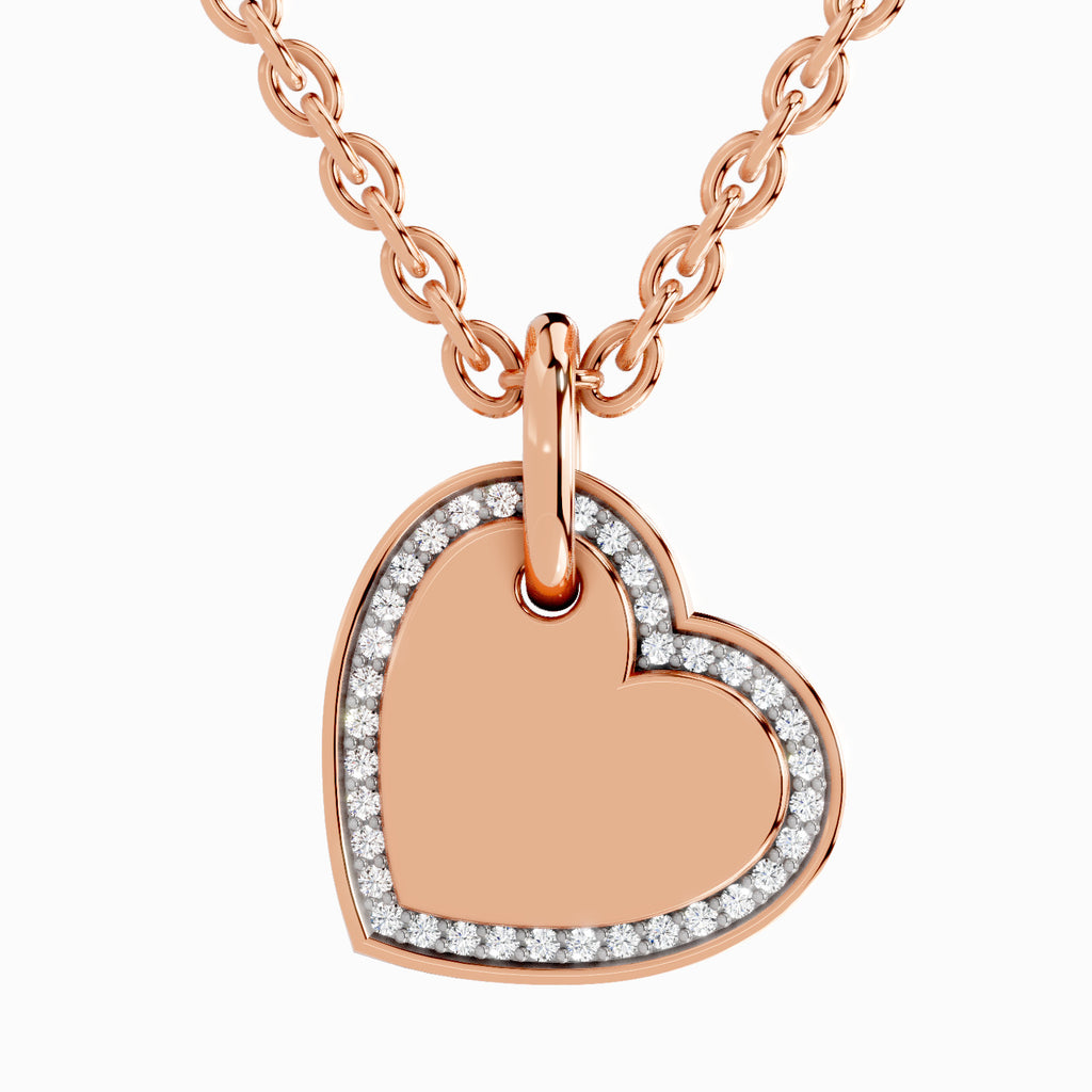 0.07 Carat Round Heart Pendant 14K - Rose Gold