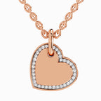 0.07 Carat Round Heart Pendant 14K - Rose Gold