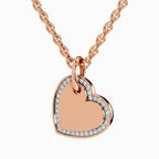 0.07 Carat Round Heart Pendant 14K - Rose Gold