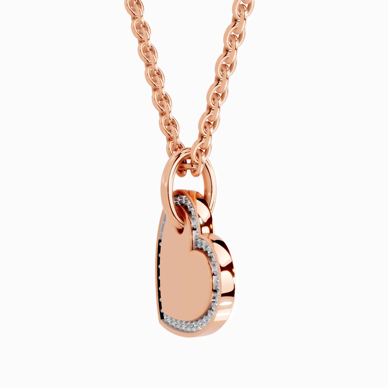 0.07 Carat Round Heart Pendant 14K - Rose Gold