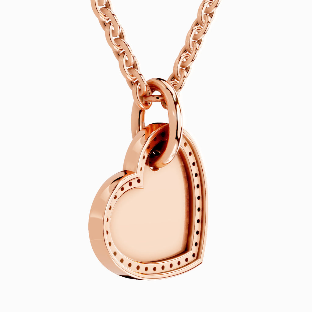 0.07 Carat Round Heart Pendant 14K - Rose Gold