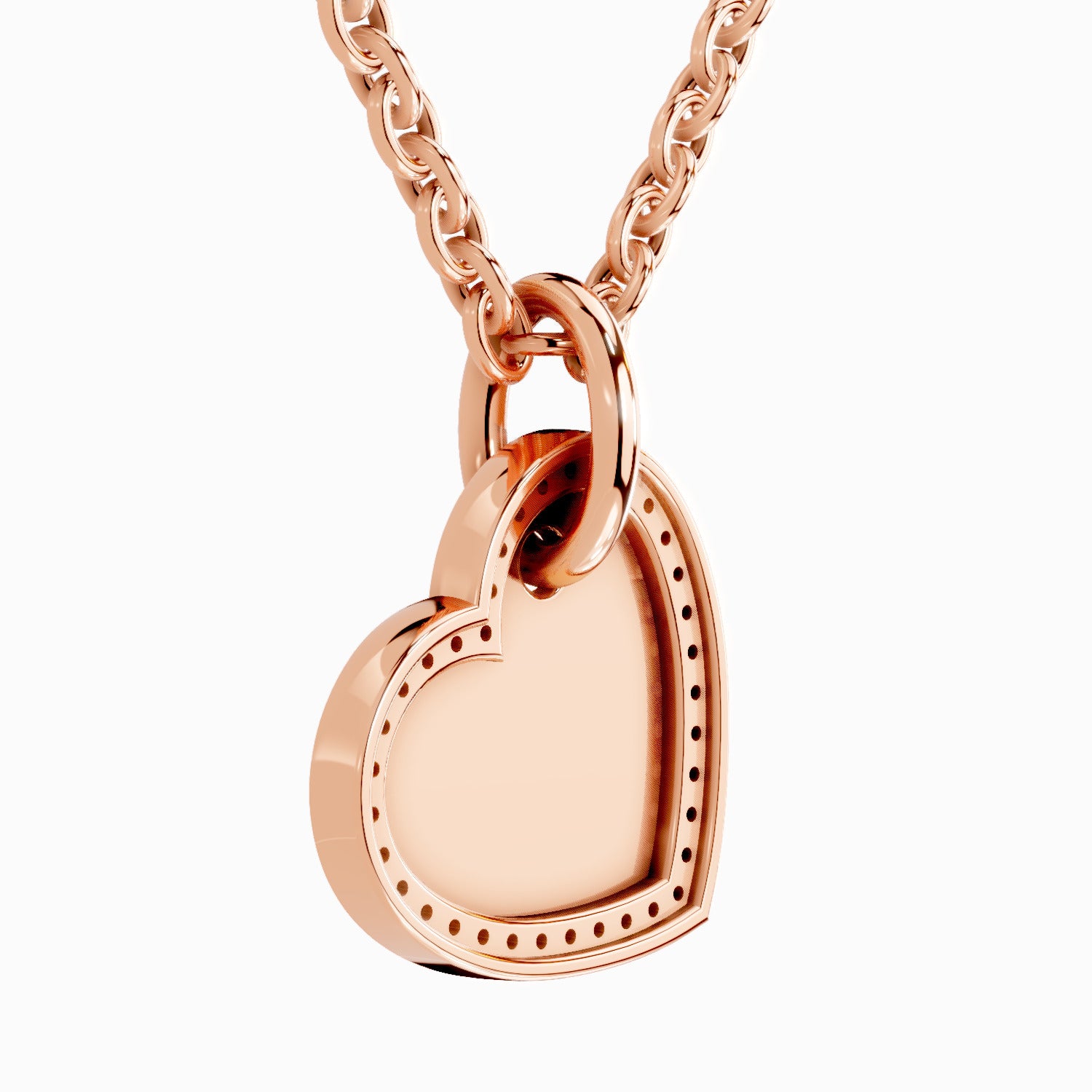0.07 Carat Round Heart Pendant 14K - Rose Gold