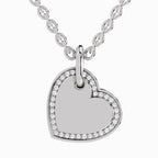0.07 Carat Round Heart Pendant 14K - White Gold