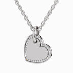 0.07 Carat Round Heart Pendant 14K - White Gold