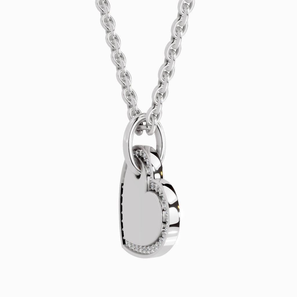 0.07 Carat Round Heart Pendant 14K - White Gold