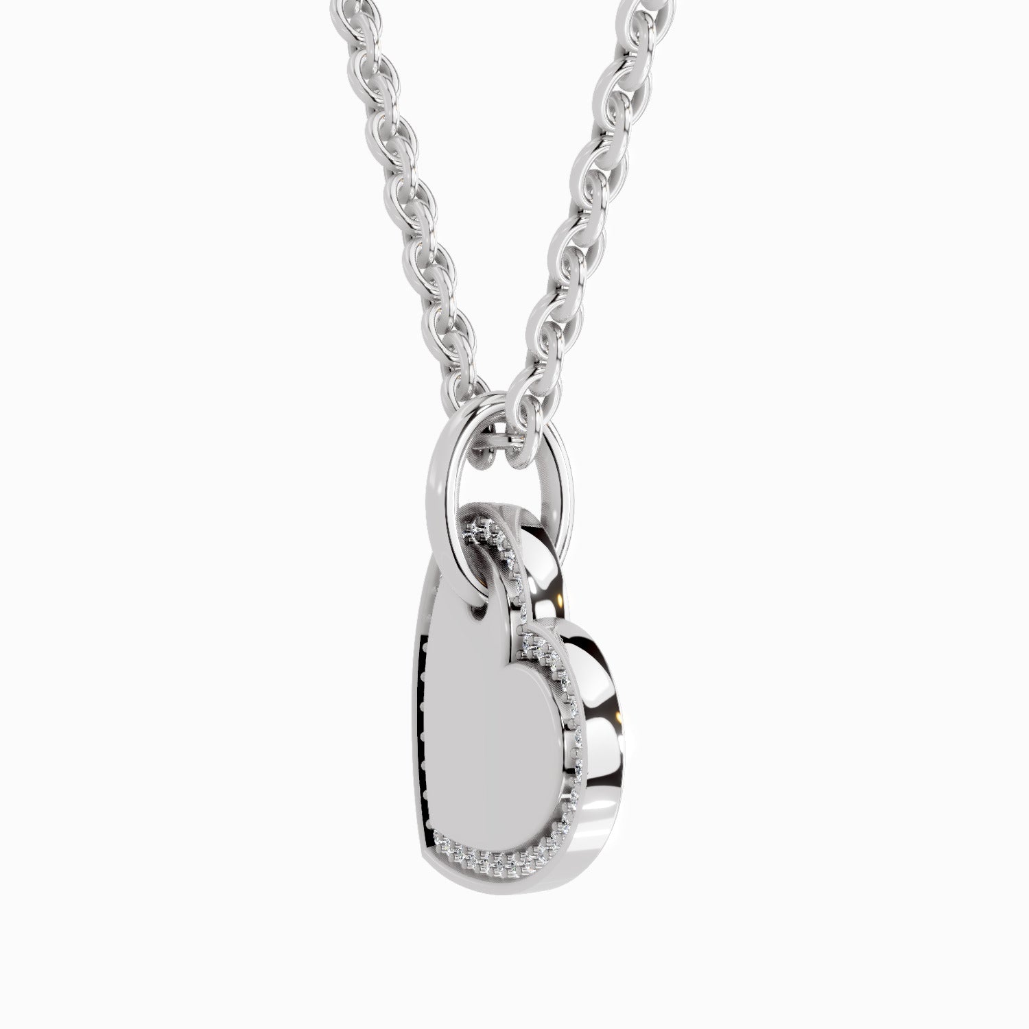 0.07 Carat Round Heart Pendant 14K - White Gold