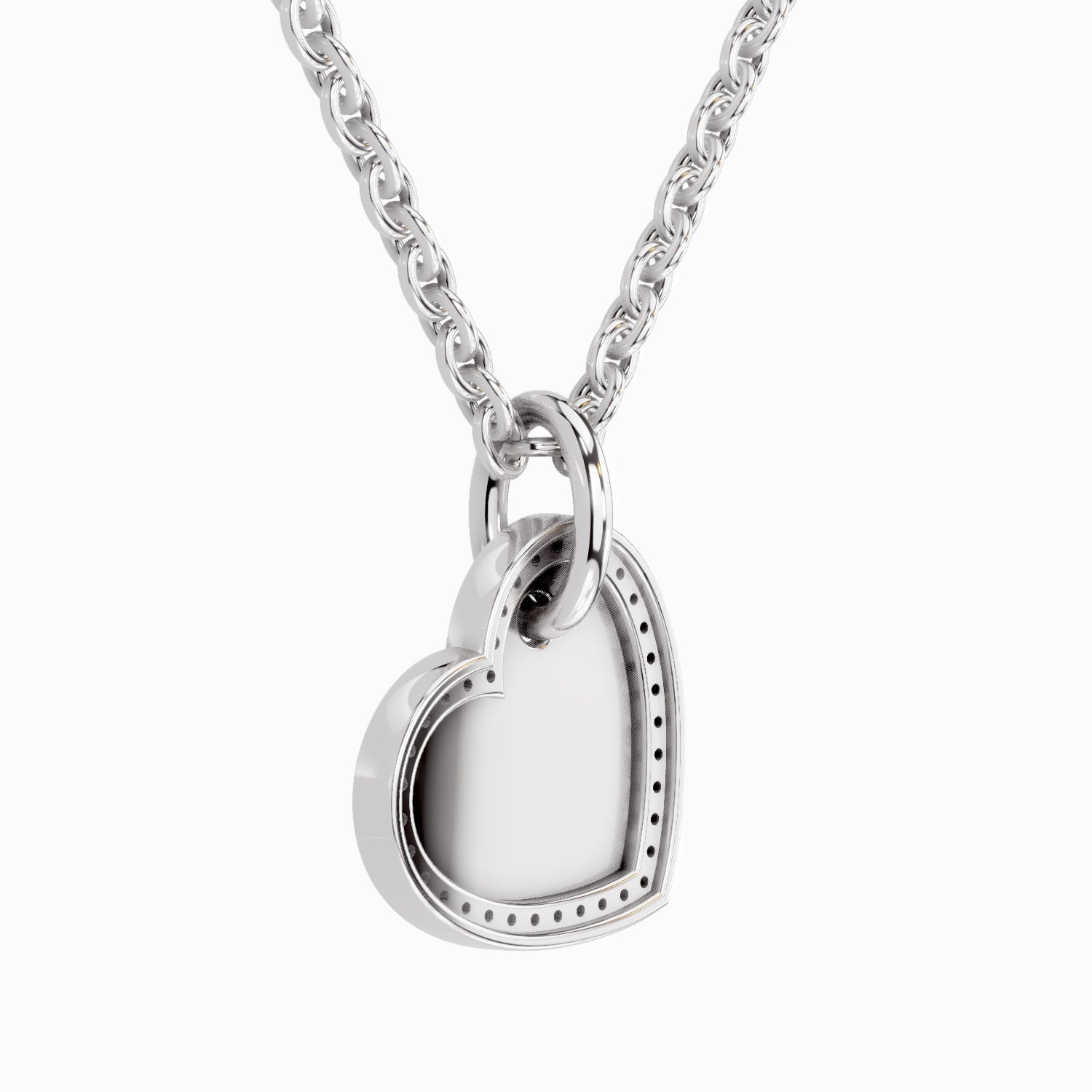 0.07 Carat Round Heart Pendant 14K - White Gold