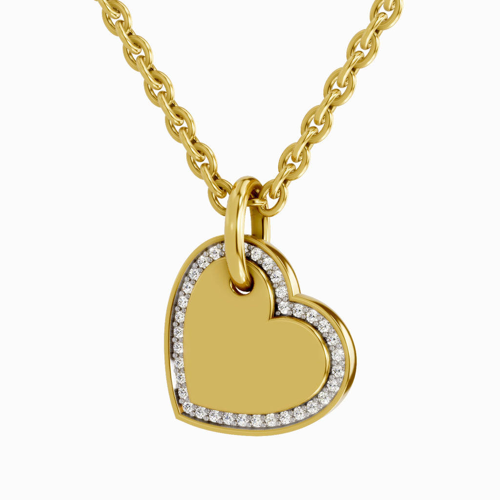 0.07 Carat Round Heart Pendant 14K