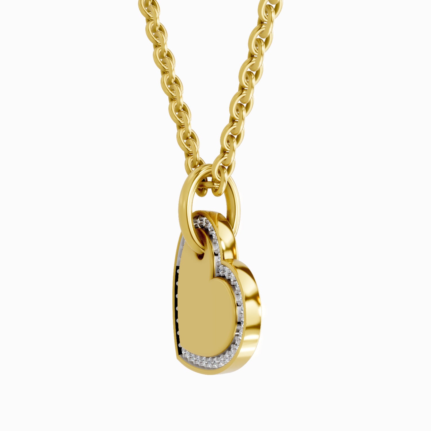 0.07 Carat Round Heart Pendant 14K